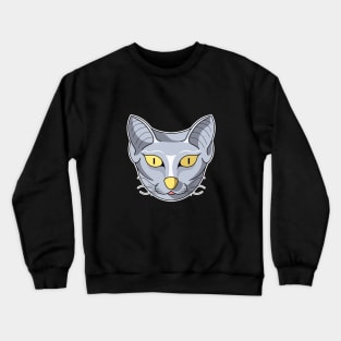 cute silver sand cat face Crewneck Sweatshirt